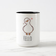 かわいいアヒルのマグカップ | おしゃれなアヒルのイラスト入りコーヒーカップ