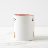 かわいいアヒルの名前入り ツートーンマグカップ (中央)
