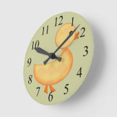 かわいいアヒルの壁時計子供へ ラウンド壁時計 (傾斜)