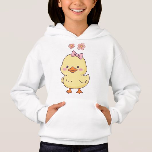 かわいいアヒルの女の子パーカー (正面)