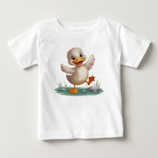 かわいいアヒルの子供用Tシャツ ベビーTシャツ (正面)