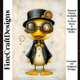 かわいいアヒルの服ハットゴーグルL8デコパージュ 薄葉紙