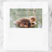 かわいいアヒルの本ラベル 長方形シール (バッグ)