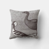 かわいいアヒルの白黒アクセントの装飾用クッション クッション (裏面)