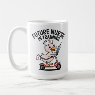 かわいいアヒルの看護学生 Future Nurse In Training コーヒーマグカップ