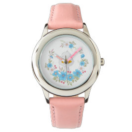 かわいいアヒルの花のリース 腕時計