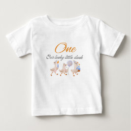 かわいいアヒルの誕生日Tシャツ 赤ちゃん 男の子 女の子 ベビーTシャツ