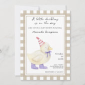 かわいいアヒルの赤ちゃんシャワー 招待状 (正面)