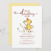 かわいいアヒルの赤ちゃんシャワー 招待状 (正面/裏面)