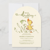 かわいいアヒルの赤ちゃんシャワー 招待状 (正面)