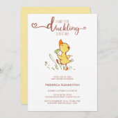かわいいアヒルの赤ちゃんシャワー 招待状 (正面/裏面)