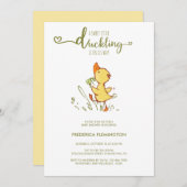 かわいいアヒルの赤ちゃんシャワー 招待状 (正面/裏面)