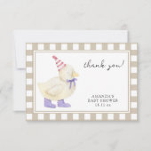 かわいいアヒルの赤ちゃん感謝していシャワーあなた サンキューカード (正面)