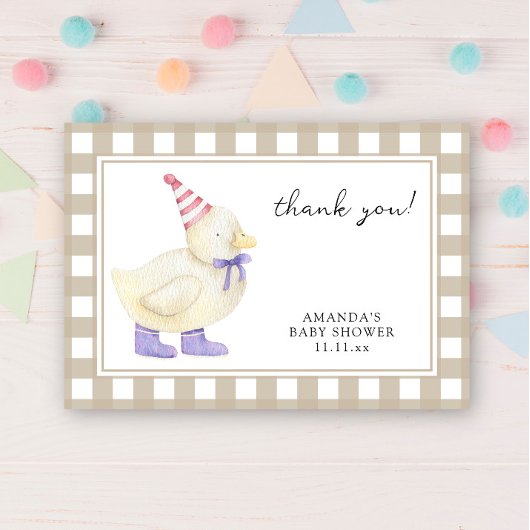 かわいいアヒルの赤ちゃん感謝していシャワーあなた サンキューカード