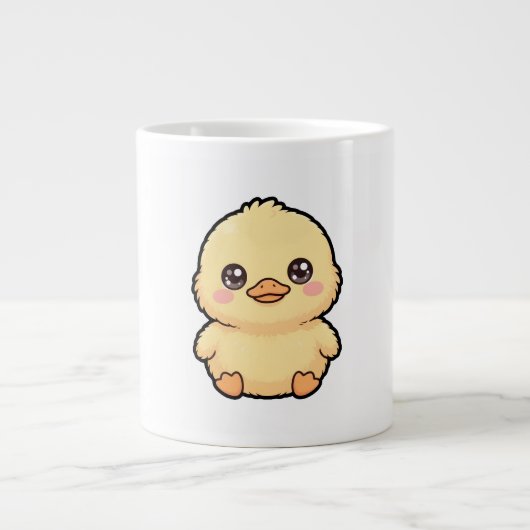かわいいアヒルの雛の特製マグカップ ジャンボコーヒーマグカップ (正面)