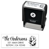 かわいいアヒルをパーソナライズ セルフインキングスタンプ (インサイチュ)