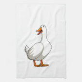かわいいアヒルデザインメンズ水鳥バードペットアヒル恋人 キッチンタオル (縦)