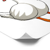 かわいいアヒルデザインメンズ水鳥バードペットアヒル恋人 ポスター (角)