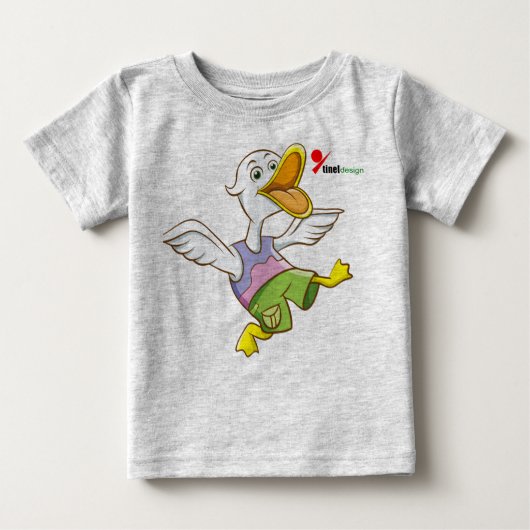 かわいいアヒルベビーTシャツ ベビーTシャツ (正面)