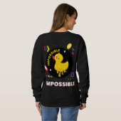 かわいいアヒル不可能デザイングラフィックデザインフォント、 スウェットシャツ (裏面フル)