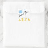 かわいいアヒル手の水色ベビーシャワーありがとう スクエアシール (バッグ)