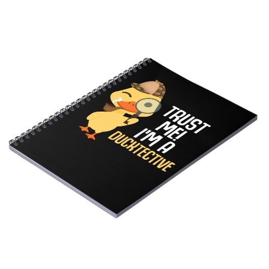 かわいいアヒル探偵動物のユーモアあひろ恋人 ノートブック (左側)