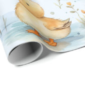 かわいいアヒル春赤ちゃんシャワー性別の表示 ラッピングペーパー (ロールコーナー)