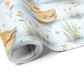 かわいいアヒル春赤ちゃんシャワー性別の表示 ラッピングペーパー (ロールコーナー)