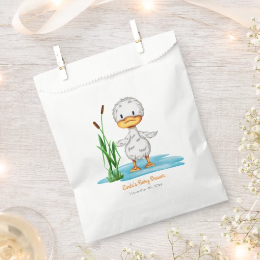 かわいいアヒル男女兼用コの赤ちゃんシャワー フェイバーバッグ (クリップ留めされた状態)