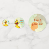 かわいいアヒル誕生日パーティーテーブル紙吹雪サークル コンフェッティ (裏面)