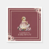 かわいいアヒル赤ちゃんシャワーナプキン | パーソナライズされたパーティー スタンダードカクテルナプキン (正面)