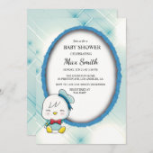 かわいいアヒル赤ちゃんシャワー招待状 – 可愛遊& 招待状 (正面/裏面)