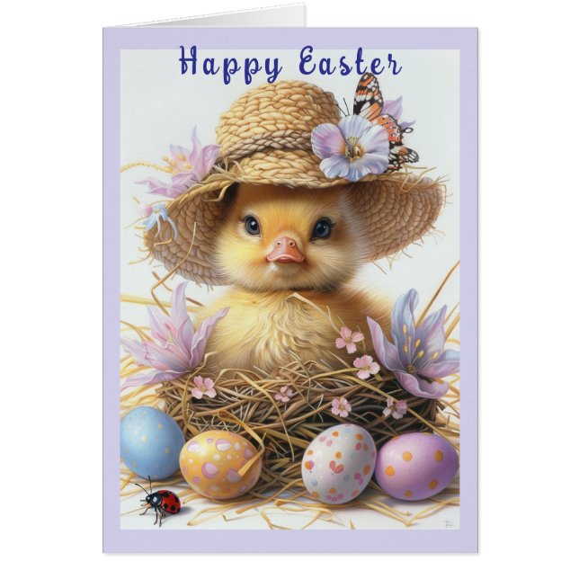 かわいいアヒル麦わら帽子バタフライラディバグ卵 (正面)