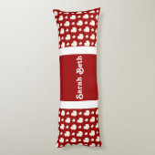 かわいいアヒル、クリムゾンレッド&ホワイト、名前を追加 ボディピロー (裏面 (縦))