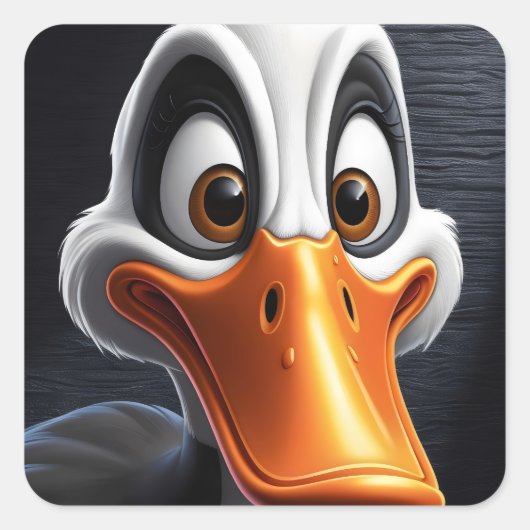 かわいいアヒル。 スクエアシール (正面)