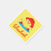 かわいいアヒル スタンダードカクテルナプキン (角)