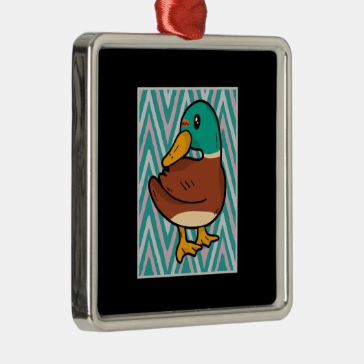 かわいいアヒル メタルオーナメント (右)
