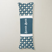 かわいいアヒル、石板ブルー&ホワイト、名前を追加 ボディピロー (正面縦)