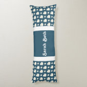 かわいいアヒル、石板ブルー&ホワイト、名前を追加 ボディピロー (裏面 (縦))