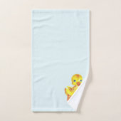 かわいいアヒルonライトベビーブルー バスタオルセット (ハンドタオル)