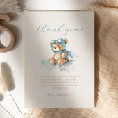 かわいいアビエーターテディベアーベイビーシャワーサンキューカード 招待状