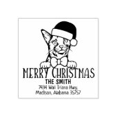かわいいアビシニアン猫差出人住所クリスマス ラバースタンプ (インプリント)