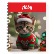 かわいいアビシニアン+キャット+クリスマスパーソナルノート