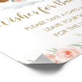 かわいいアフリカのアフロの赤ちゃんシャワーがベビーを願う ポスター (角)