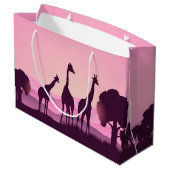 かわいいアフリカのキリンに文字 ラージペーパーバッグ (裏面アングル)