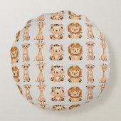 かわいいアフリカの野生動物 ラウンドクッション (裏面)