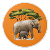 かわいいアフリカゾウの家の装飾 セラミックノブ (正面)