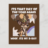 かわいいアフリカ犬の誕生日茶色 ポストカード (正面)
