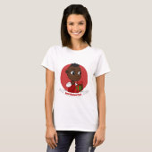 かわいいアフリカ系アメリカ人のクリスマス赤ちゃんの漫画 Tシャツ (正面フル)