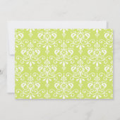 かわいいアフリカ系アメリカ人のバレリーナとグリーンのダマスク 招待状 (裏面)